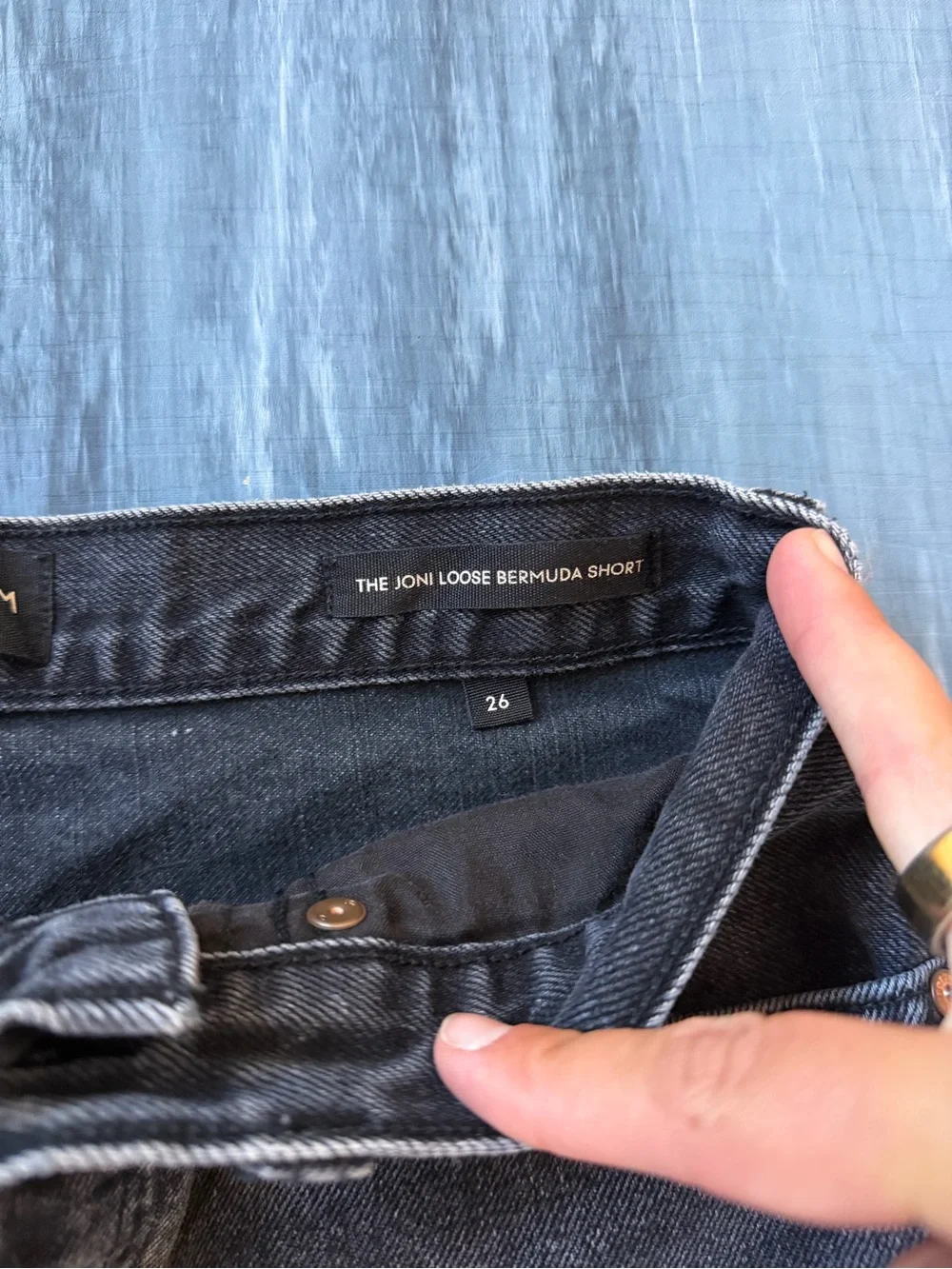 Denim Forum by Aritzia Black Wash Distressed Cutoff Shorts